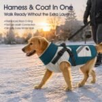 IECOii Dog Winter Coat with Harness Built in,Waterproof Windproof Dog Coats - Image 2