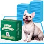 IMMCUTE Puppy Pads 22″x23″ 100 Count | 6-Layer Leak-Proof & Super Absorbent Dog Training Pads | Disposable Potty Pads for Puppies, Dogs, Cats & Rabbits | Blue & White