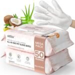 IMMHABI Hypoallergenic Pet Glove Wipes for Dogs & Cats, 50 Count