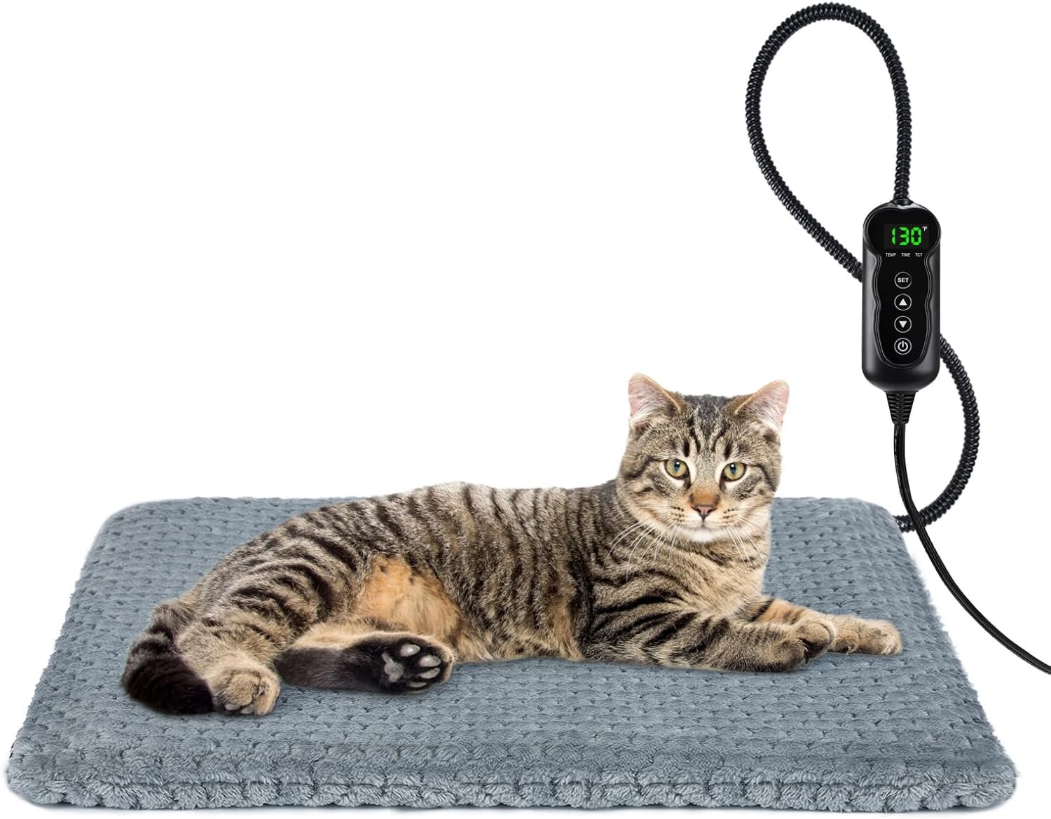 INVENHO Heated Cat Bed, Waterproof Adjustable Temperature Dog Cat Heating Pad with Timer, Indoor Pet Heating Pad for Cats Dogs Electric Pads for Dogs Cats, Pet Heated Pad (S: 18″ x 16″) INVENHO Heated Cat Bed, Waterproof Adjustable Temperature Dog Cat Heating Pad with Timer, Indoor Pet Heating Pad for Cats Dogs Electric Pads for Dogs Cats, Pet Heated Pad (S: 18″ x 16″)