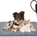 INVENHO Heated Dog Bed, Waterproof Adjustable Temperature Dog Cat Heating Pad with Timer, Indoor Pet Heating Pad for Cats Dogs Electric Pads for Dogs Cats, Pet Heated Pad (M: 28″ x 20″)