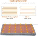 INVENHO Heated Dog Bed, Waterproof Adjustable Temperature Dog Cat Heating Pad with Timer, Indoor Pet Heating Pad for Cats Dogs Electric Pads for Dogs Cats, Pet Heated Pad (M: 28" x 20") - Image 2