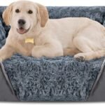 INVENHO Large Dog Bed for Large Medium Small Dogs, Rectangle Washable Orthopedic Dog Bed, Soft Calming Sleeping Puppy Bed Durable Pet Cuddler with Anti-Slip Bottom L(30″x24″x9″)