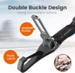 IOKHEIRA Dog Seatbelt, Updated Adjustable Harness Reflective Bungee Dog Car Seat Belt with Aviation Aluminum Alloy Rotatable Carabiner, Hook & Buckle - Image 2