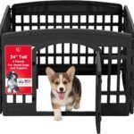 IRIS USA, 4-Panel Dog Playpen, Pet Enclosure, Black