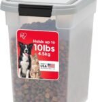 IRIS USA Dog Food Storage Container, Up to 10 lbs, Clear/Gray, Made in USA