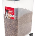 IRIS USA Dog Food Storage Container, Up to 38 lbs, Navy, Made in USA