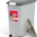 IRIS USA Dog Food Storage Container, Up to 40 lbs, Gray/Dark Gray