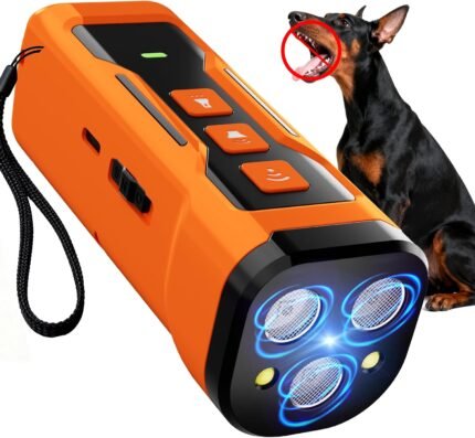 IZNiK Dog Bark Deterrent Device, 3X Ultrasonic Anti Barking, 6 Training Modes Barks No More Indoors Outdoors Behavior Correct Safe & Humane Rechargeable Compact Bark Control for Dogs