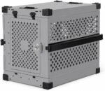 Impact Collapsible Dog Crate - Heavy Duty Travel Aluminum Kennel, Gray 30"