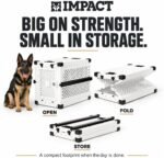 Impact Collapsible Dog Crate - Heavy Duty Travel Aluminum Kennel, Gray 30" - Image 2