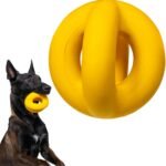 Indestructible Dog Ball – Lifetime Replacement – Durable Dog Toy for Aggressive Chewers – Safe, Non-Toxic Natural Rubber – Chew, Tug & Fetch – Tough, Heavy Duty Chew Toy – 4” (Softball Size)