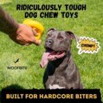 Indestructible Dog Ball - Lifetime Replacement - Durable Dog Toy for Aggressive Chewers - Safe, Non-Toxic Natural Rubber - Chew, Tug & Fetch - Tough, Heavy Duty Chew Toy - 4” (Softball Size) - Image 2