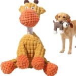 Indestructible Dog Toys for Aggressive Chewers, Squeaky Plush Chew Toy， (Yellow)