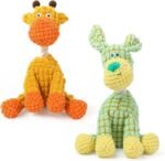 Indestructible Plush Dog Toy for Aggressive Chewers, Squeaky Chew Ball