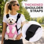 Inspack Dog Backpack Carrier/Cat Carrier, Adjustable Pet Front Carriers Travel Bag for Puppy Medium Dogs, Legs Out, Soft Ventilated Doggie Chest Carry Backpacks for Hiking/Camping, 2.5-4 lbs, Pink - Image 2