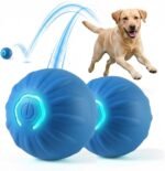 Interactive Dog Toy, Auto-Bouncing Motion-Activated Tough Silicone Ball