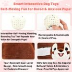 Interactive Dog Toys - Auto Bounce, Move & Vibrate with Sound, Talking Squirrel Puppy Toy for Small Medium Large Dogs, Rechargeable Durable Toy for Anxiety Relief, Boredom & Indoor Play - Image 2