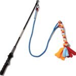 Interactive Flirt Pole Toy for Dogs Chase,Outdoor Exercise,Agility Training