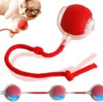 Interactive Rolling Dog Ball, 2024 New Self Dog Toys Interactive Cat Toys Automatic Cat Toy Self Moving Dog Toys, 360° Smart Automatic Rolling Ball Toy Electric Dog Balls for Dog/Cat (Red)
