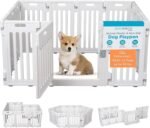 Internet’s Best Dog Playpen with Lockable Door, White, 190” x 25.6”