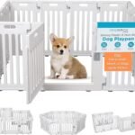 Internet’s Best Dog Playpen with Lockable Door, White, 190” x 25.6”