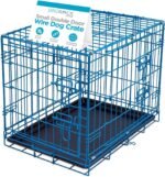 Internet's Best Double Door Steel Crates Collapsible and Foldable Wire Dog Kennel, 24 Inch (Small), Blue