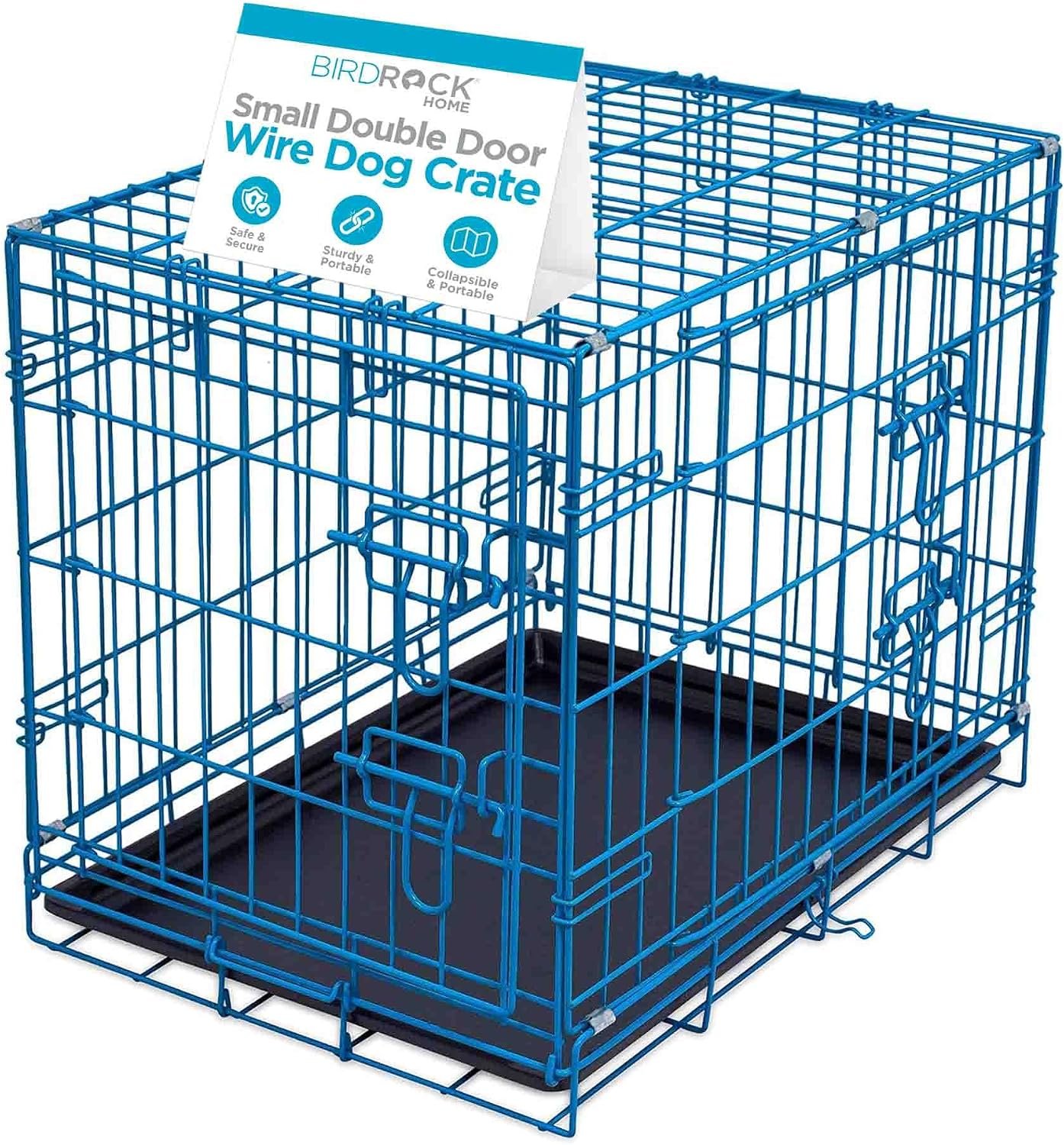 Internet’s Best Double Door Steel Crates Collapsible and Foldable Wire Dog Kennel, 24 Inch (Small), Blue Internet’s Best Double Door Steel Crates Collapsible and Foldable Wire Dog Kennel, 24 Inch (Small), Blue