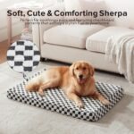 JOEJOY Dog Bed for Large Dogs, XLarge Orthopedic Dog Bed with Removable Washable Cover, Cute Modern Plush & Memory Egg Crate Foam Dog Bed, 42 x 28 inch, Grey - Image 2