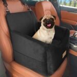 JOEJOY Dog Car Seats for Small Medium Dogs Under 35lbs, Dog Booster Seat with Detachable Washable Cover and Cushion, Memory Foam Pet Car Seat with Safety Belt and Storage Pockets (Black) - Image 2
