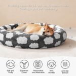 JOEJOY Jacquard Donut Round Dog Beds Medium Sized Dog,Grey 30x30x8in, Removable Washable Cover, Cute Pattern, Ultra Soft Fluffy Calming Pet Bed with Thick Supportive Bolster - Image 2