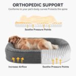 JOEJOY Orthopedic Dog Bed for Large Dogs, 360° Oval Bolster, 35" - Image 2