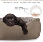 JOEJOY Rectangle Dog Bed for Large Medium Small Dogs - Washable Orthopedic Sofa Bed, Soft Breathable Puppy & Pet Cuddler, Durable Calming Dog Bed with Anti-Slip Bottom, Multiple Sizes, Dark Brown - Image 2