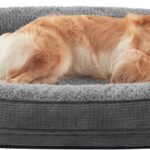 JOEJOY XL Orthopedic Dog Bed for Large Dogs, 360° Oval Bolster, 42″