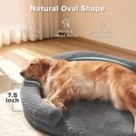 JOEJOY XL Orthopedic Dog Beds Large Sized Dog, Extra Large Washable Waterproof Oval Large Dog Bed with Removable Cover, Egg-Crate Foam Pet Bed with Bolster & Non-Skid Bottom, Dark Grey, 42''x32'' - Image 2