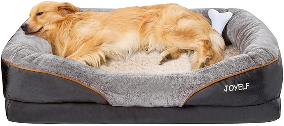 JOYELF XLarge Memory Foam Dog Bed, Orthopedic Dog Bed & Sofa with Removable Washable Cover and Squeaker Toy as Gift JOYELF XLarge Memory Foam Dog Bed, Orthopedic Dog Bed & Sofa with Removable Washable Cover and Squeaker Toy as Gift