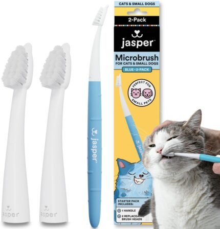 Jasper Microbrush Cat Toothbrush, Vet Approved for Felines & Small Dogs