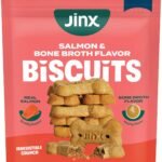 Jinx Dog Biscuits, Oven-Baked Dog Treats with Salmon Bone Broth, 16oz