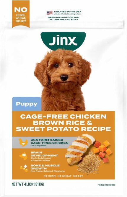 Jinx Puppy Dry Dog Food – Real Chicken, Brown Rice & Sweet Potato, 4lb