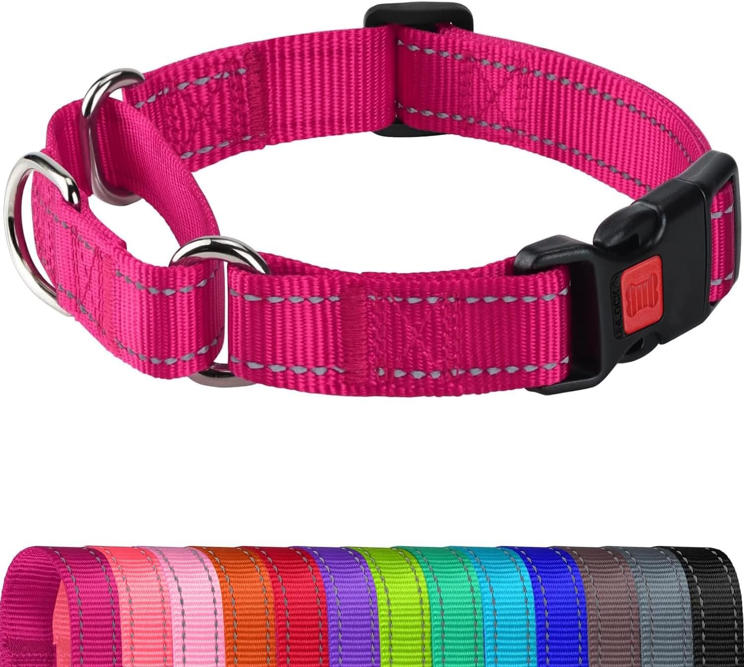 Joytale Martingale Collar for Dogs, Escape Proof No Pull, Hotpink, M Joytale Martingale Collar for Dogs, Escape Proof No Pull, Hotpink, M