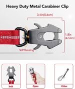 Joytale Tactical Bungee Dog Leash, Shock Absorbing No Pull, Red