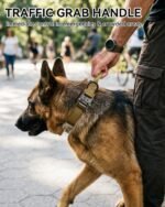 Joytale Tactical Dog Collar for Large Dogs, Traffic Control Handle, Khaki - Image 2