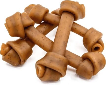Jungle Calling Rawhide Free Dog Treats, 6.5 Inch Peanut Butter Bone Chews