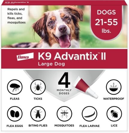 K9 Advantix II Flea & Tick Topical for Large Dogs 21–55 lbs., 4ct