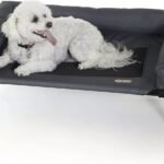 K&H Bolster Dog Cot Cooling Indoor/Outdoor Dog Bed, Charcoal 32″ X 25″