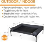 K&H Bolster Dog Cot Cooling Indoor/Outdoor Dog Bed, Charcoal 32" X 25" - Image 2
