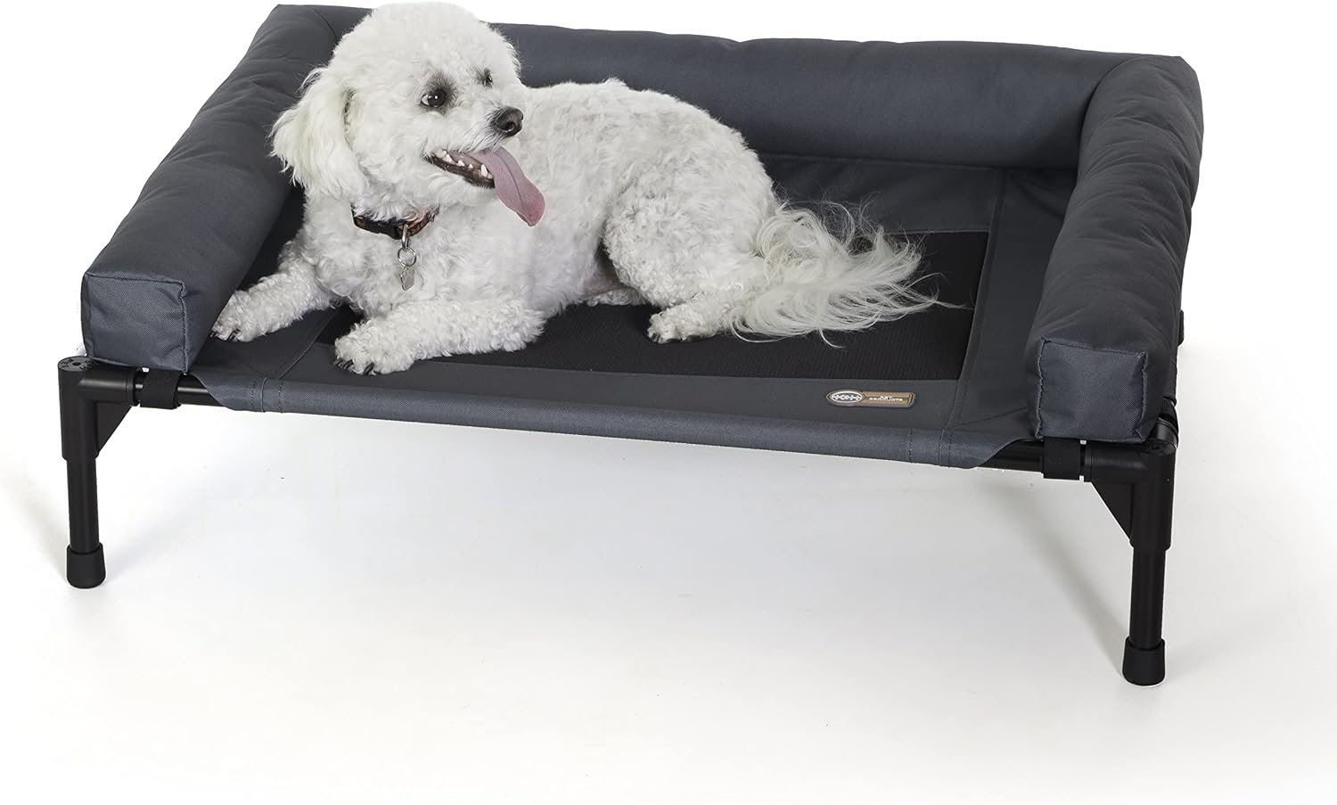 K&H Bolster Dog Cot Cooling Indoor/Outdoor Dog Bed, Charcoal 32″ X 25″ K&H Bolster Dog Cot Cooling Indoor/Outdoor Dog Bed, Charcoal 32″ X 25″