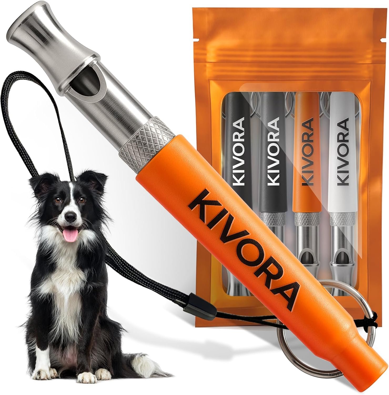 KIVORA 4 Pack Dog Whistle to Stop Barking Neighbors Dog,304 Stainless Steel Adjustable Ultrasonic Silent Dog Training Whistle for Recall & Bark Control,Professional Whistle Suitable for All Dogs KIVORA 4 Pack Dog Whistle to Stop Barking Neighbors Dog,304 Stainless Steel Adjustable Ultrasonic Silent Dog Training Whistle for Recall & Bark Control,Professional Whistle Suitable for All Dogs