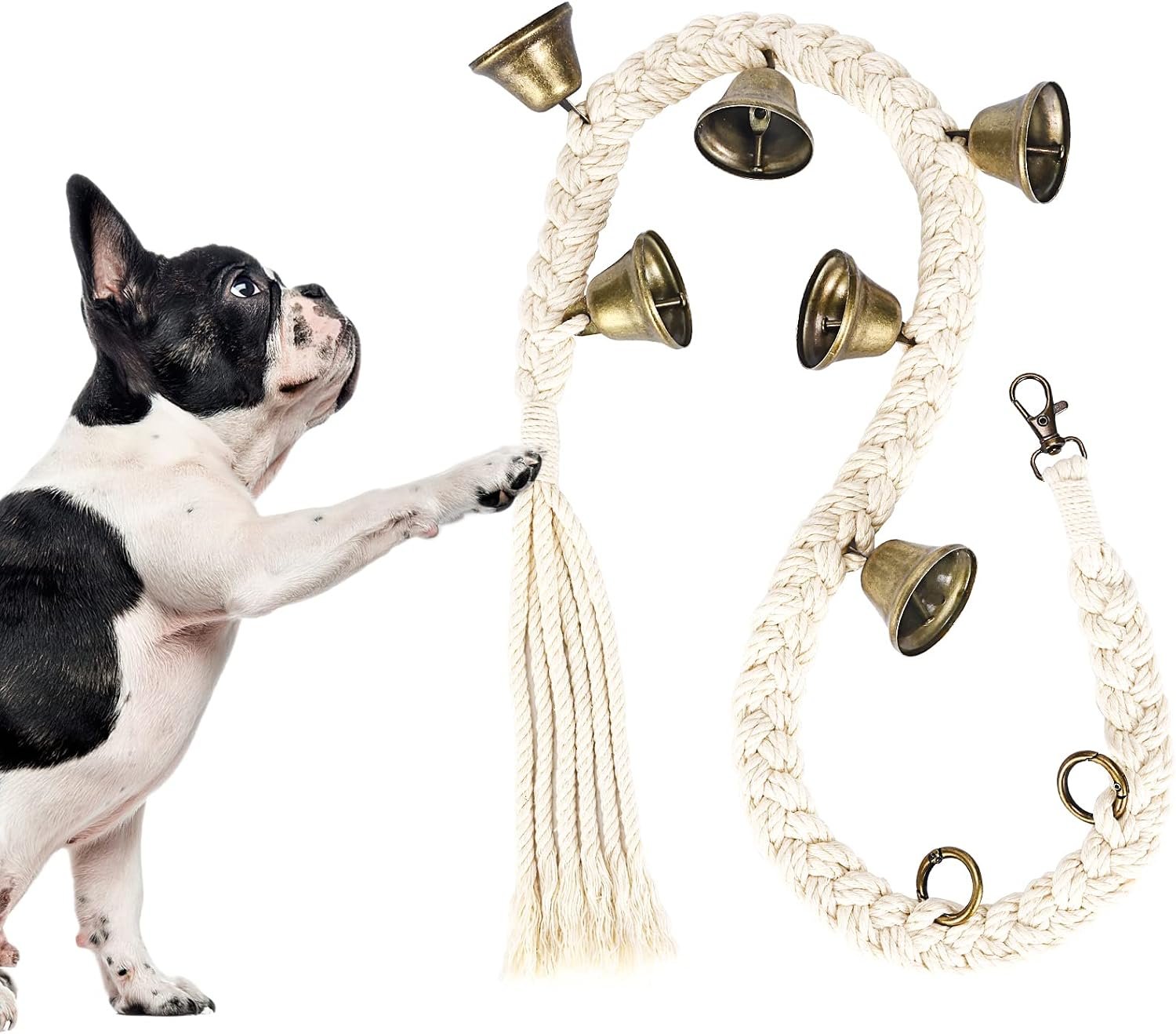 KLOGTSIND Dog Bells to Go Outside, Cotton Handwoven Potty Training Bell KLOGTSIND Dog Bells to Go Outside, Cotton Handwoven Potty Training Bell