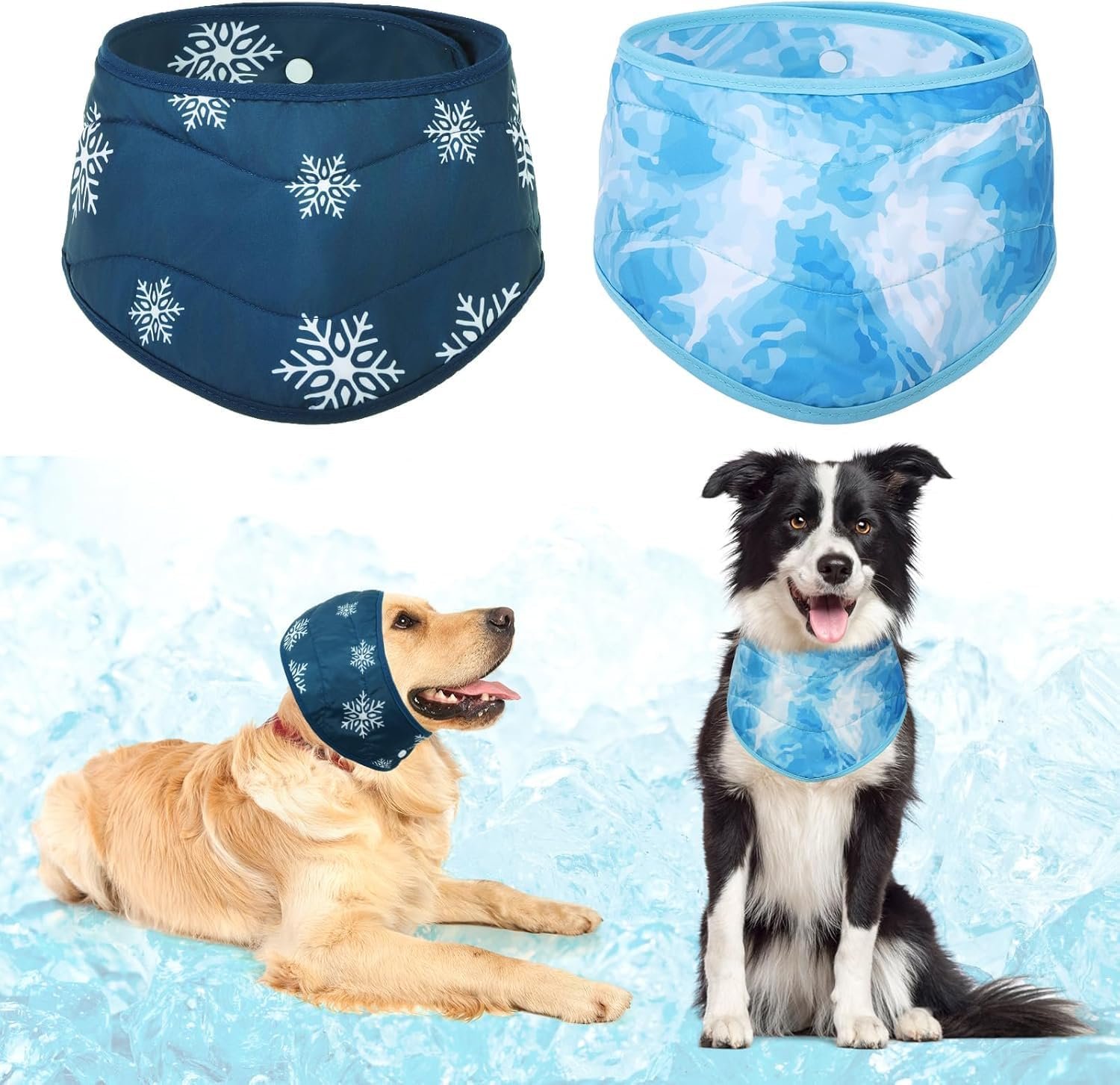KOOLTAIL Dog Cooling Bandana, 2 Pack Instant Cooling Vest Pet Ice Scarf Adjustable, Summer Outdoor Ice Neck Cooler Towel Neck Wraps, Pet Chill Out Scarf Cooler Prevent Sunstroke in Hot Summer, Blue KOOLTAIL Dog Cooling Bandana, 2 Pack Instant Cooling Vest Pet Ice Scarf Adjustable, Summer Outdoor Ice Neck Cooler Towel Neck Wraps, Pet Chill Out Scarf Cooler Prevent Sunstroke in Hot Summer, Blue